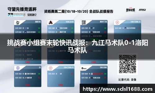 挑战赛小组赛末轮快讯战报：九江马术队0-1洛阳马术队
