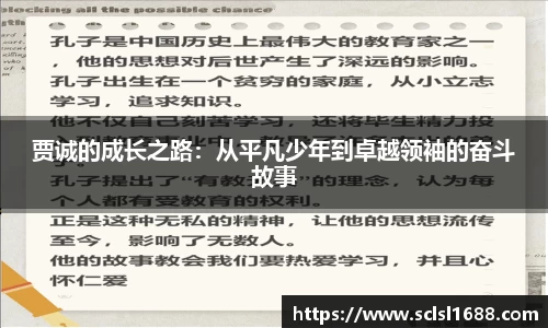 贾诚的成长之路：从平凡少年到卓越领袖的奋斗故事